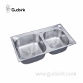 Multi function double bowl kitchen basin sink